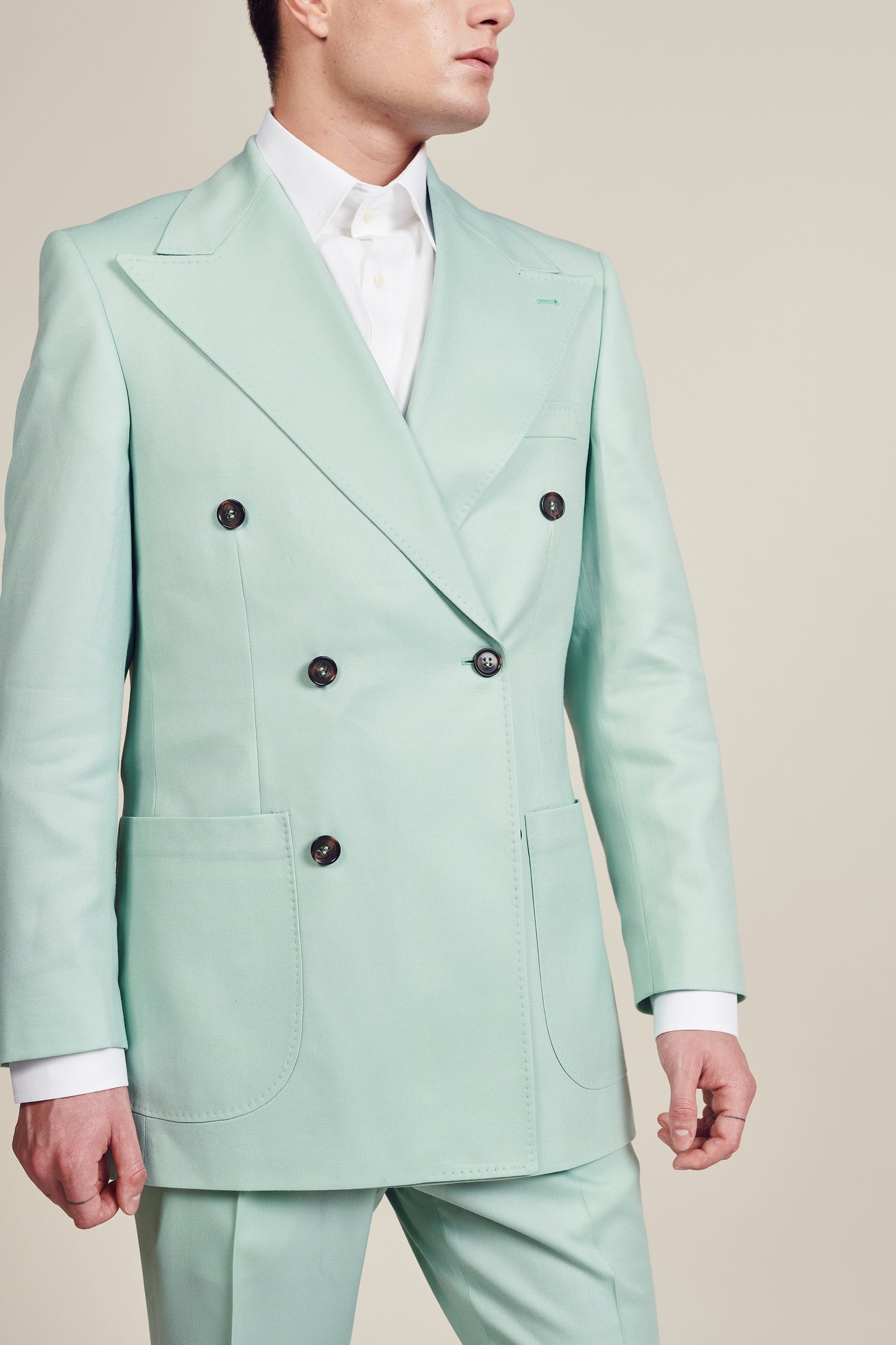 Light Green Double Breasted suit
