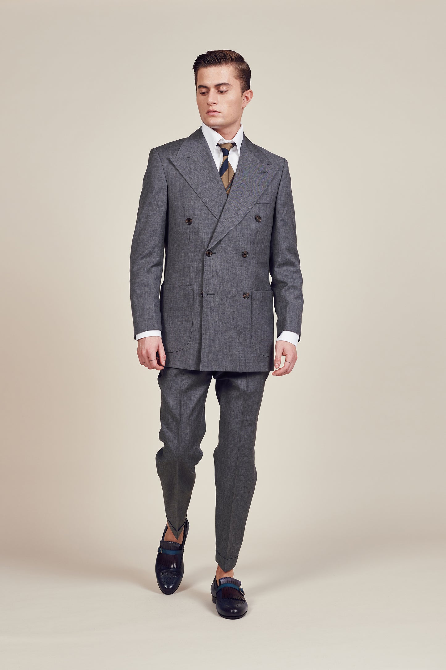 Dark Grey Vintage Patch Pocket Suit