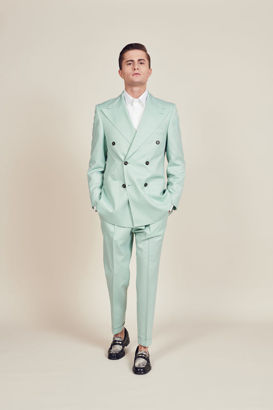 Light Green Double Breasted suit