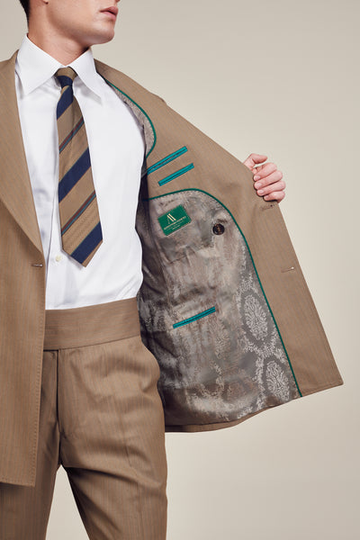 Brown Double Breasted Vintage Suit Flapped
