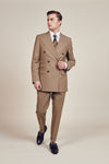 Brown Double Breasted Vintage Suit Flapped