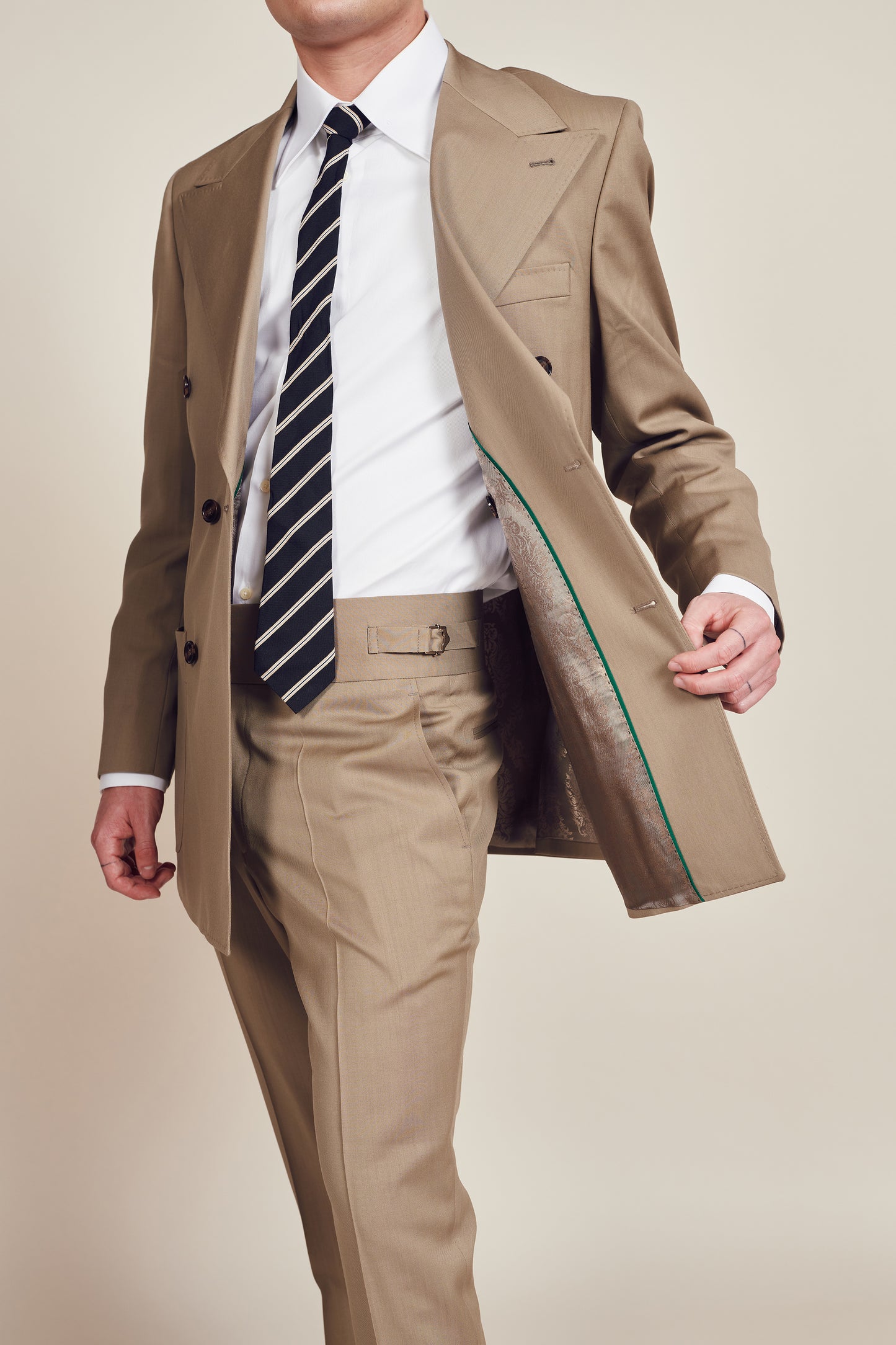 Brown Double Breasted Vintage Suit