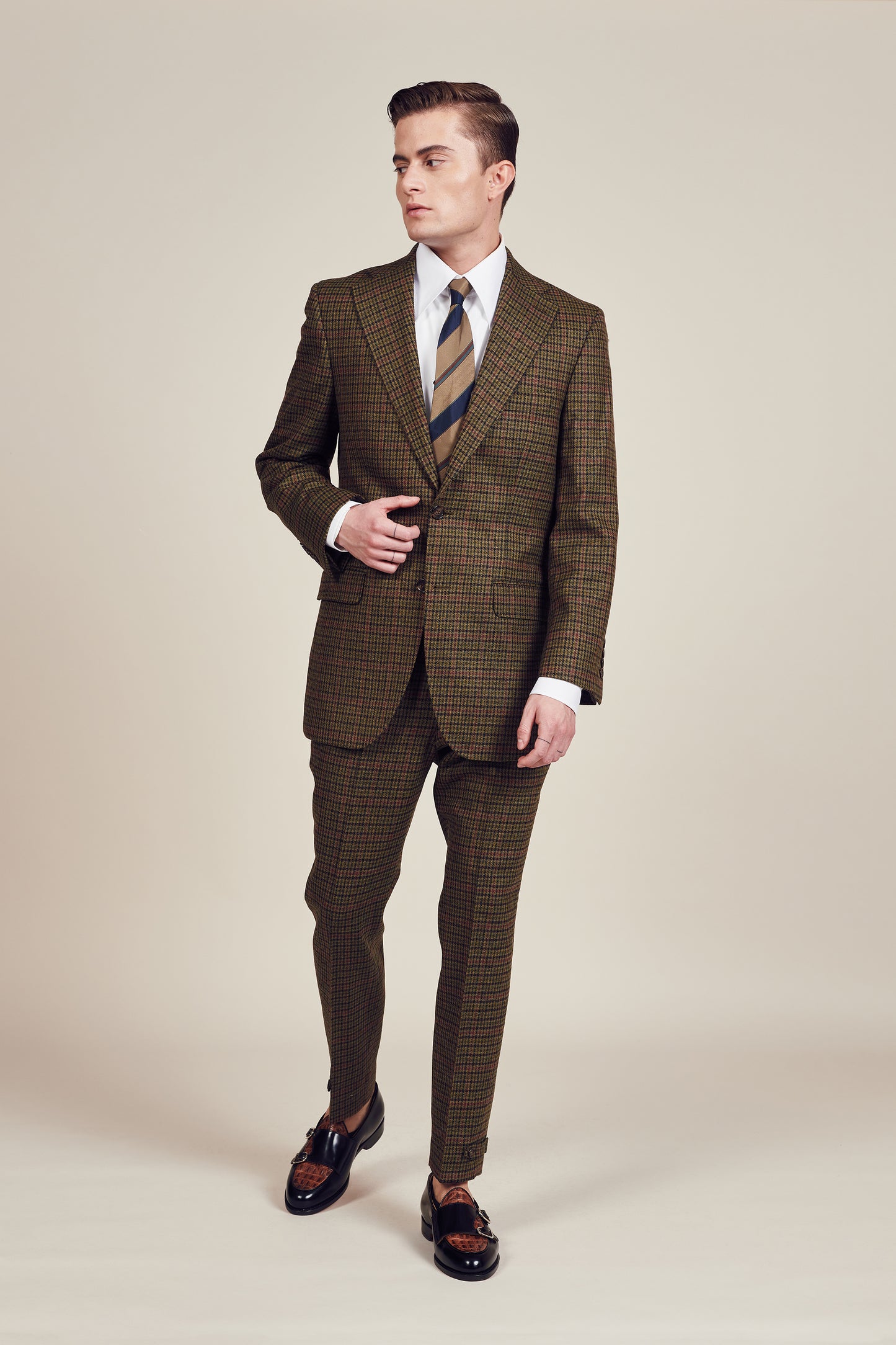 Classic British Check Green Suit