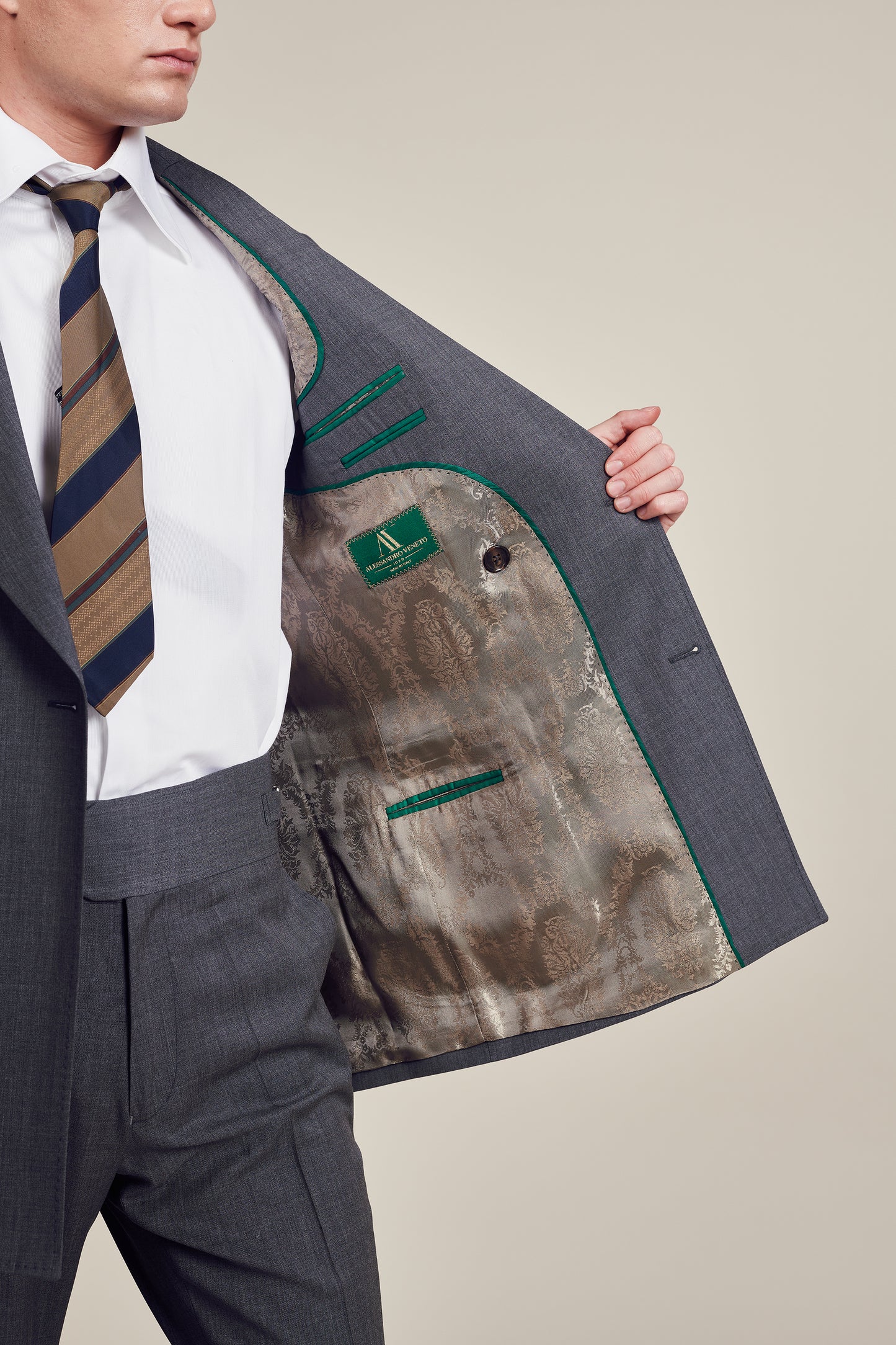 Dark Grey Vintage Patch Pocket Suit