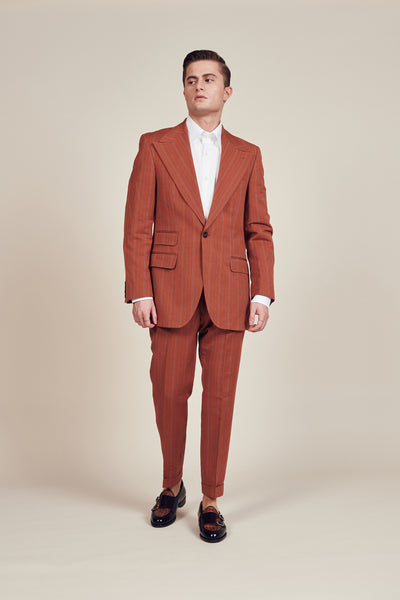 Orange 1 Button Suit