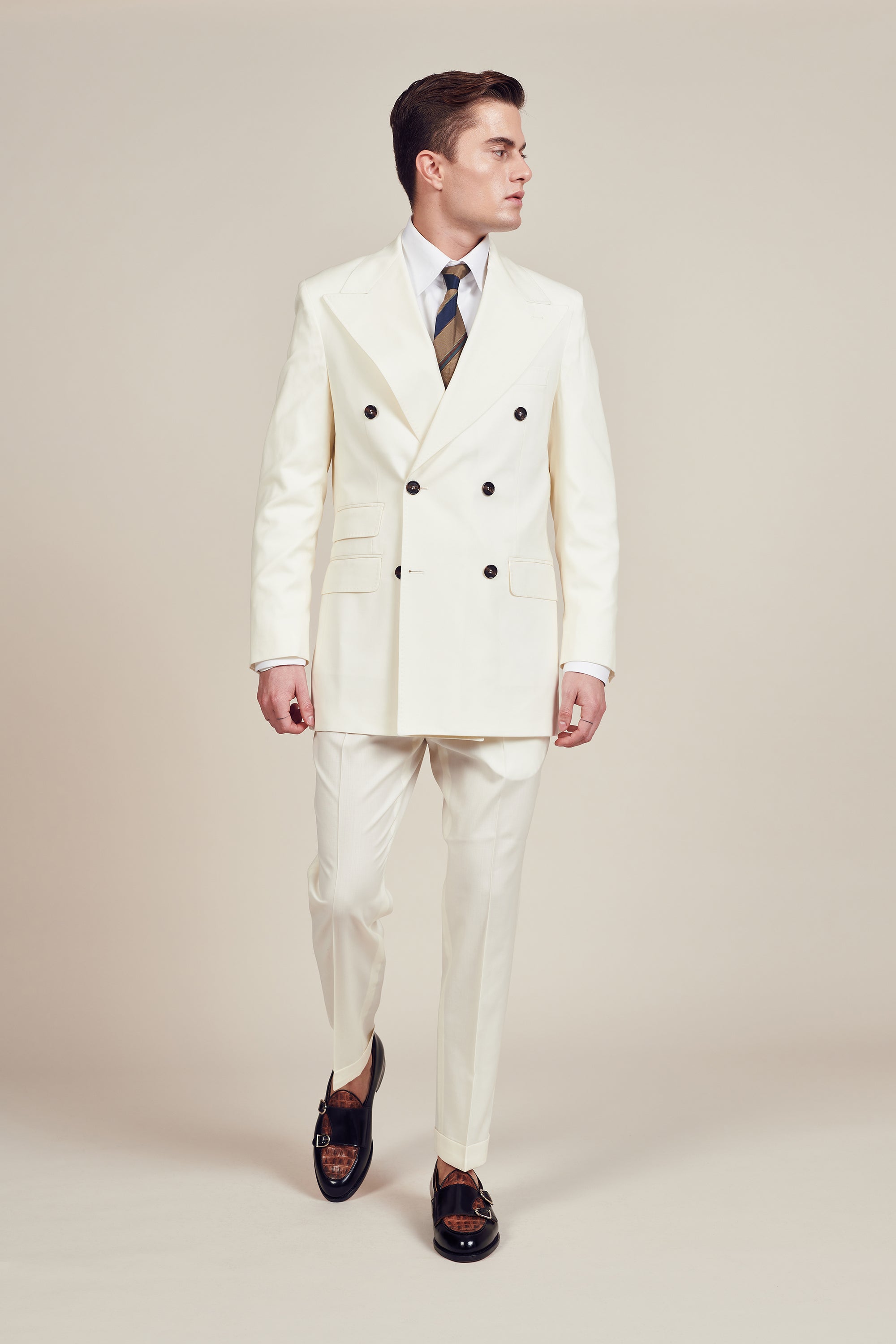 1960 s Jet White Vintage Suit Alessandro Veneto