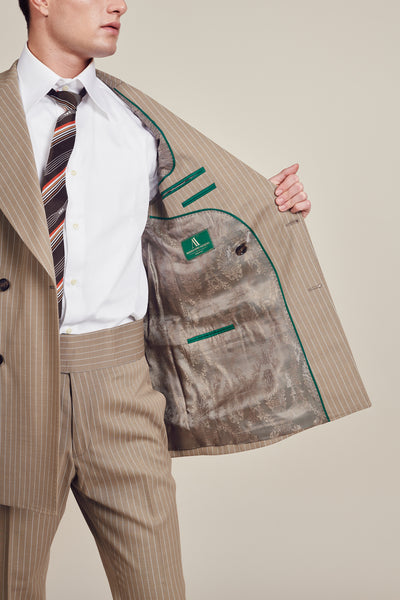 Stripe Beige Amaron Suits