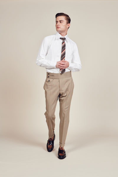 Stripe Beige Amaron Suits