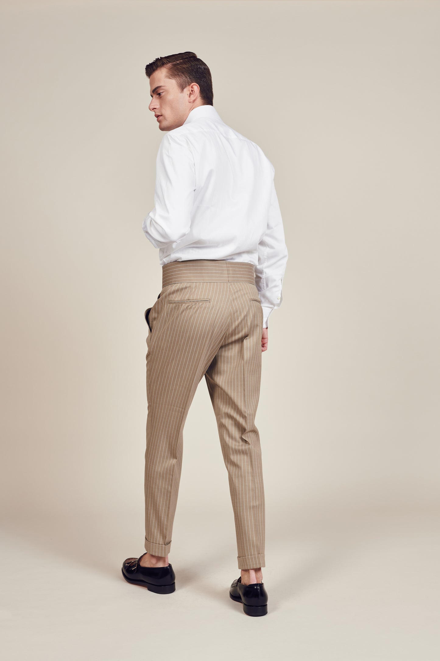 Stripe Beige Amaron Suits