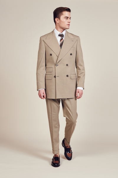 Stripe Beige Amaron Suits