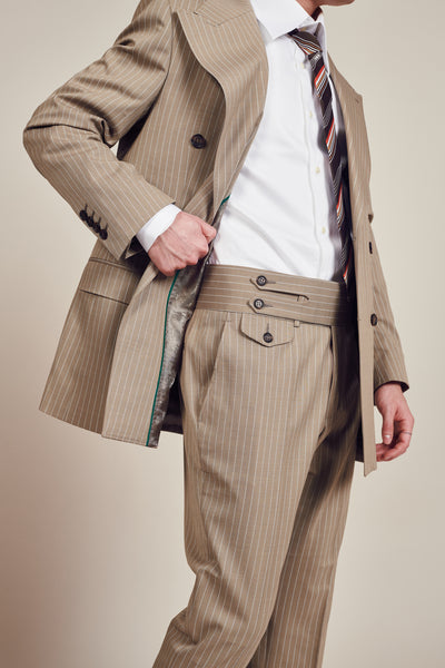 Stripe Beige Amaron Suits
