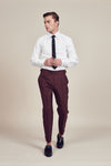 Check Burgundy Trousers