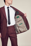 British Check Burgundy Suit